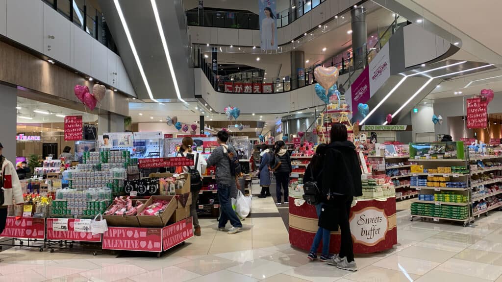Valentine's Day pop up in department store
