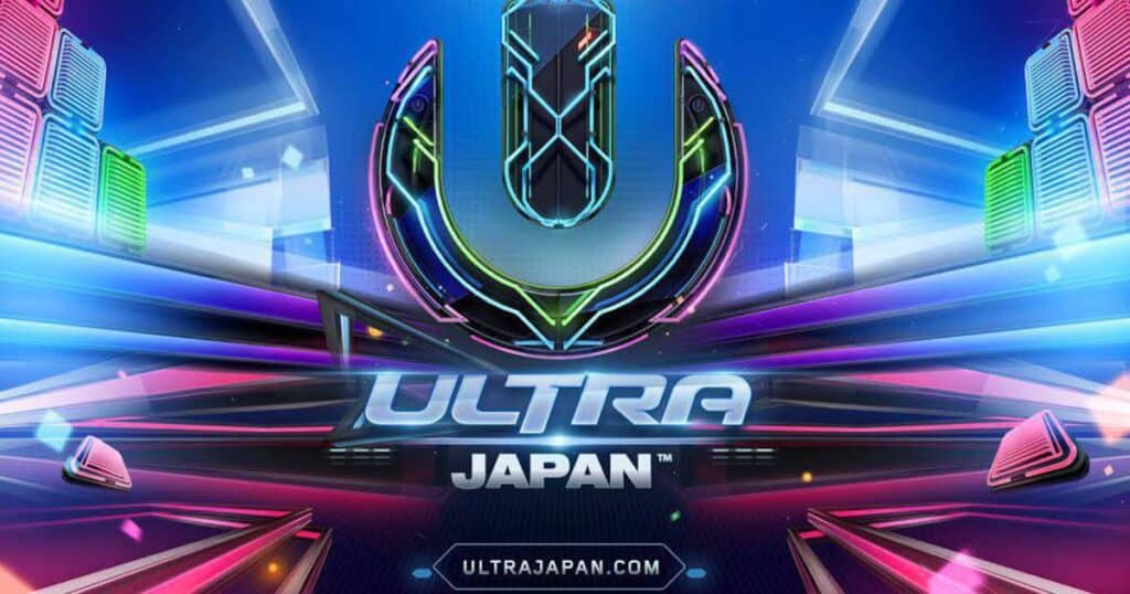 Music festivals in Japan: Image with 'Ultra Japan' logo with a purple background