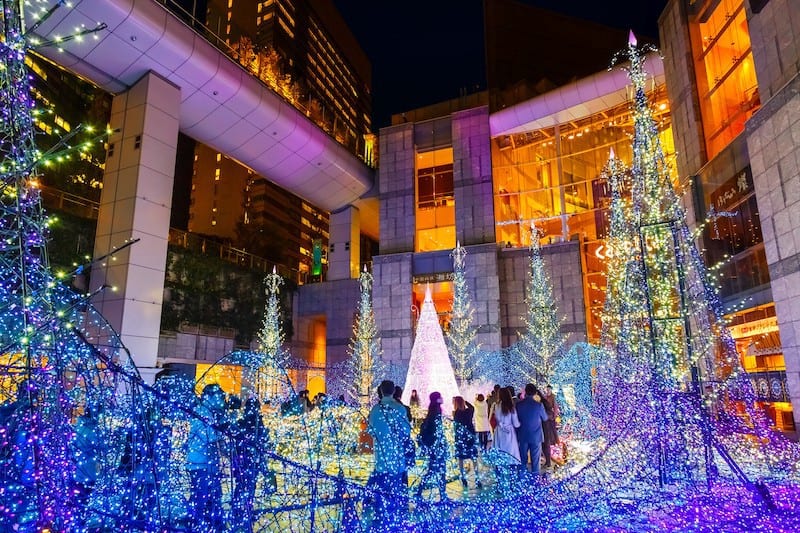 Light shows in Japan during christmas