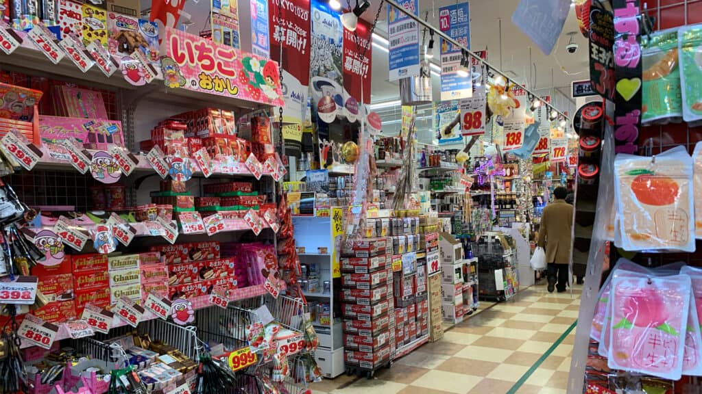 Image of different shelves and products within the Donki store