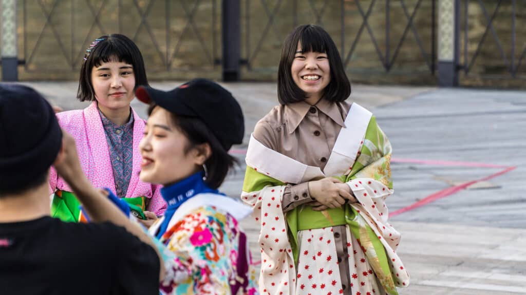 Cheating in Japan Japanese women smiling at the camera