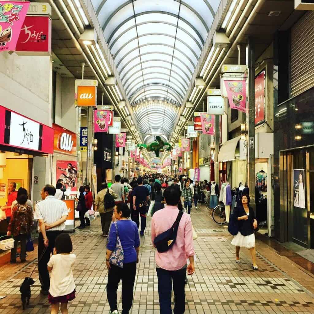 shopping street shotengai in Japan