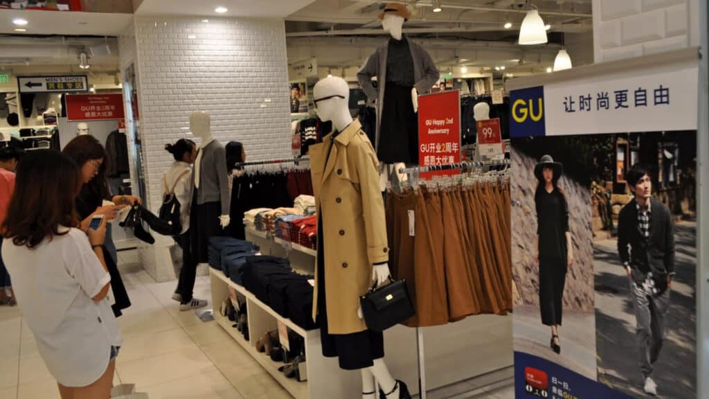 GU shopping in Japan