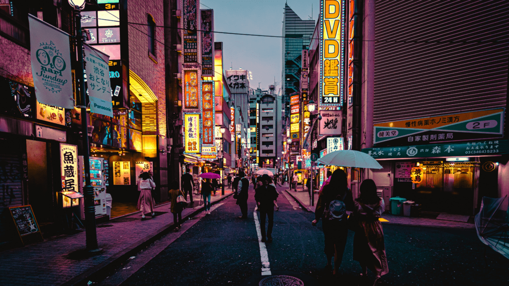 Japanese streets in Tokyo