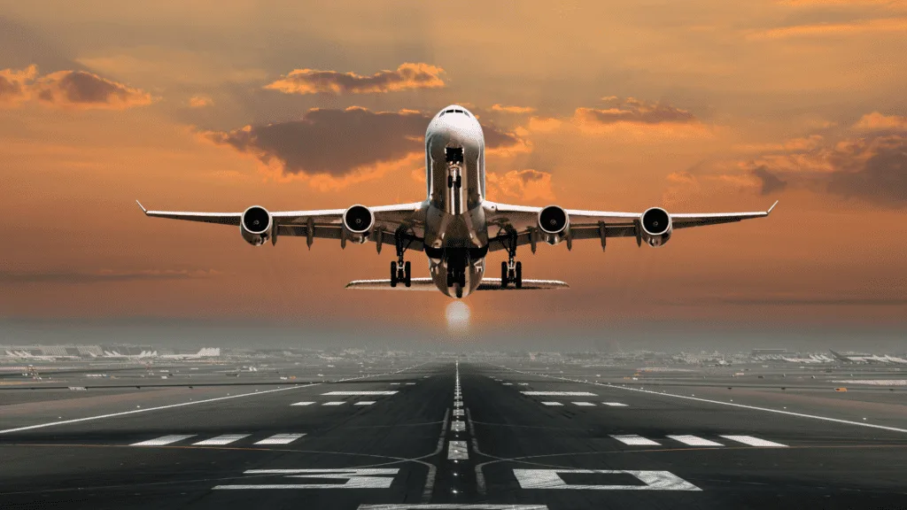Plane departing move to japan