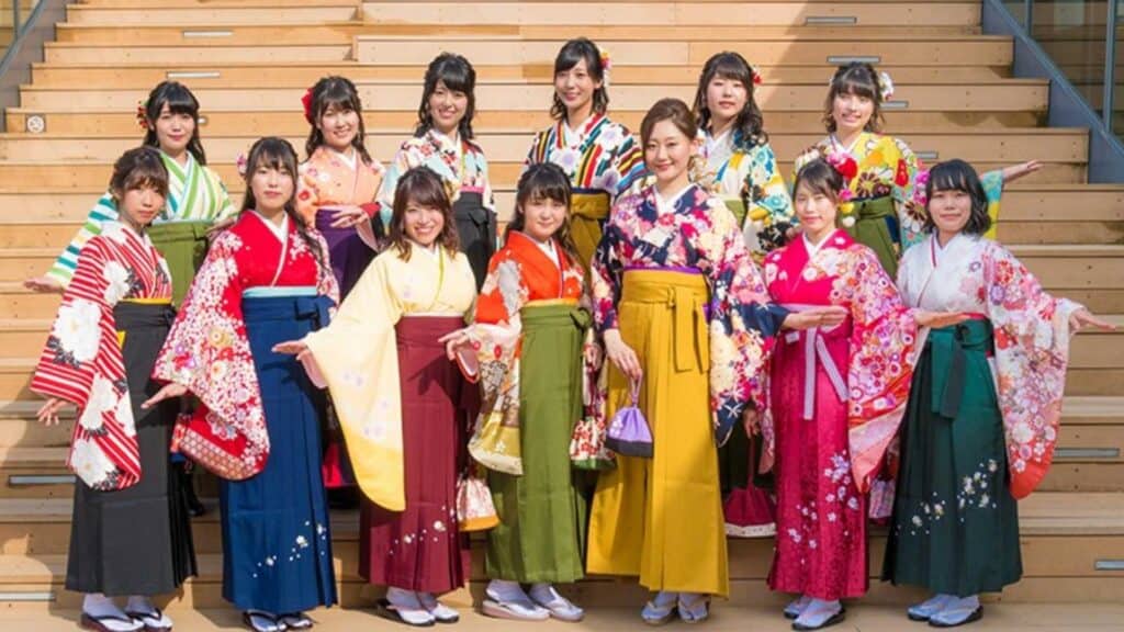 Graduation hakama kimono