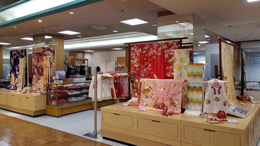 Kimono in department stores in Japan