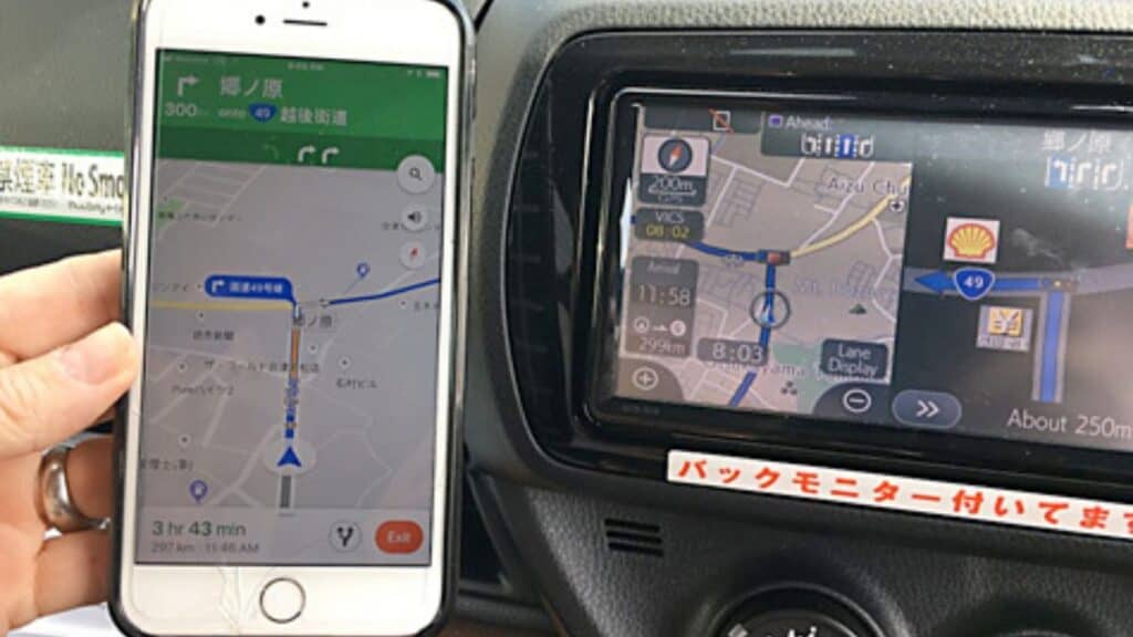 Renting a car in Japan GPS