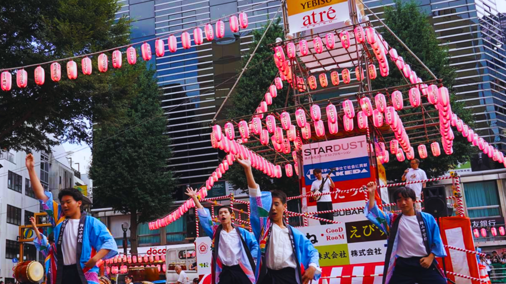 Photo of the Ebisu Station Front Bon Odori Festival, a summer festival in Japan