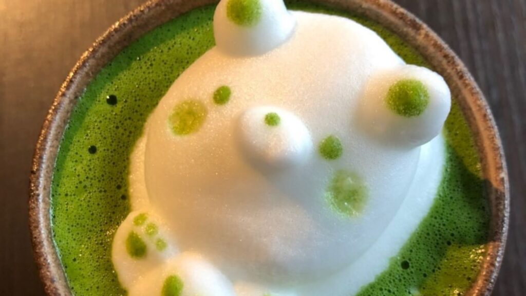 Instagrammable Restaurants & Cafes Matcha Foam Art _ Ikebukuro