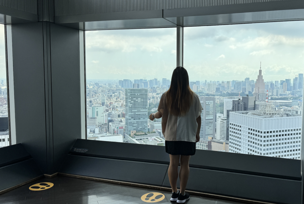 Venese of Flip Japan Guide Admiring the View from the Tokyo Metropolitan Government Building Observation Deck