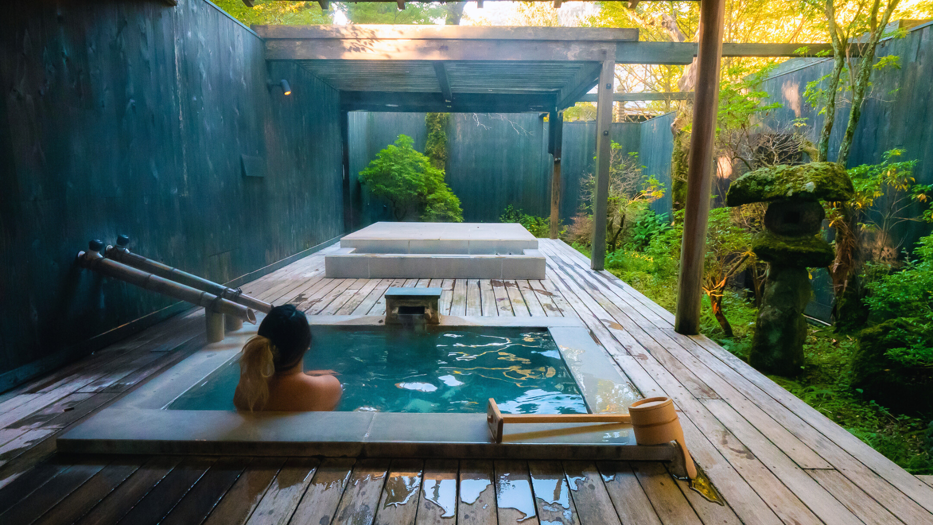 Flip Japan what is a ryokan, photo of a private onsen
