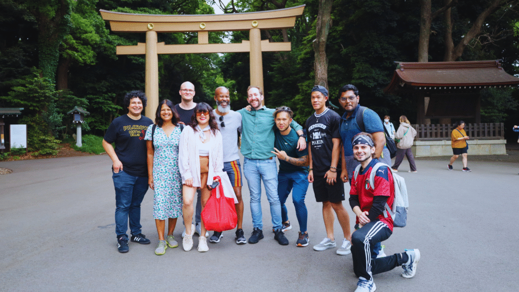 Flip Japan The Perfect 1 Week Japan Family Holiday Itinerary: Fun, Practical, and Kid-Friendly Feature Image Flip Japan photo of a Japan family holiday posing at a tori gate at Meiji Jingu