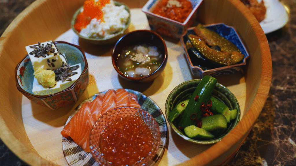 Flip Japan photo of izakaya dishes for a foodie Japan guide