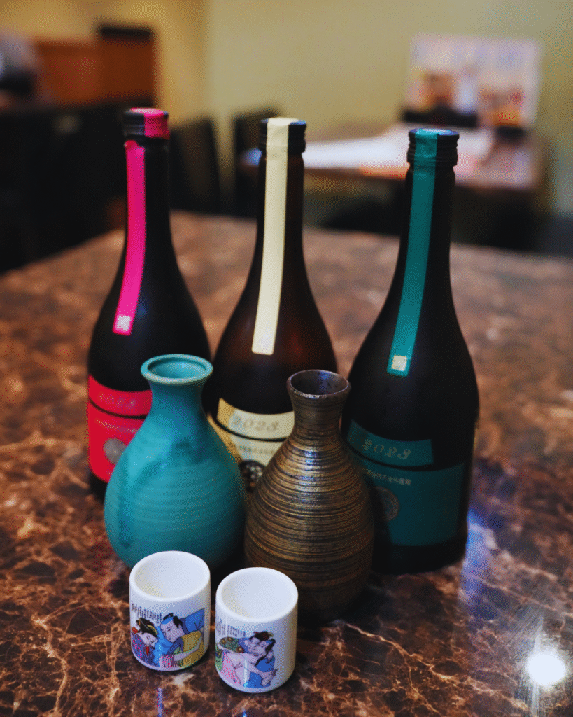 Flip Japan photo of a selection of sake bottles in foodie Japan