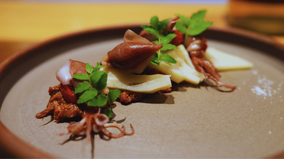 Flip Japan photo of a kaiseki plate of beautifully presented octoput for foodie Japan