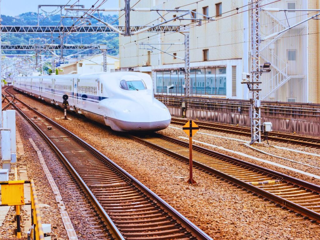 Shinkansen on track