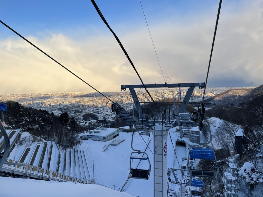 Flip winter in Japan feature image Flip Japan photo of a ski run at dusk in Hokkaido during winter in Japan
