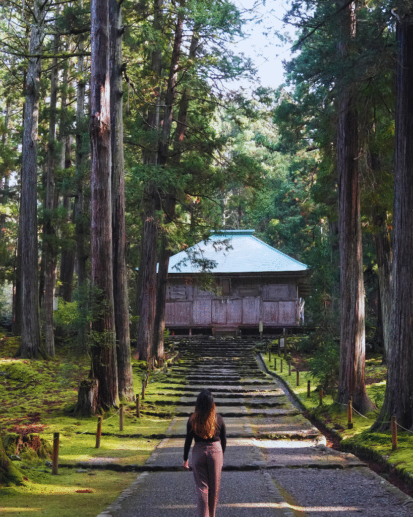 Flip Japan photo of a woman walking through the lost samurai city in Fukui, one of the small cities in Japan