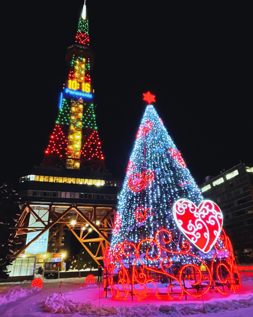 Flip Japan photo of a nighttie illumination in Hokkaido during winter in Japan