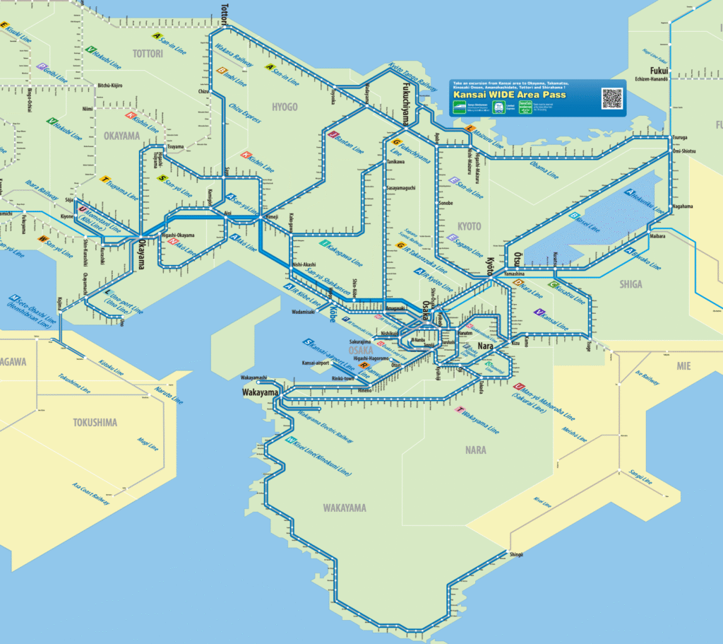 Kansai Wide Area Pass Coverage