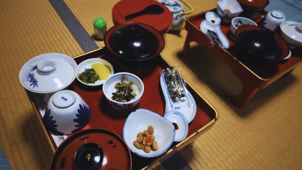 Flip Japan photo of a vegan shojin ryori meal in koyasan