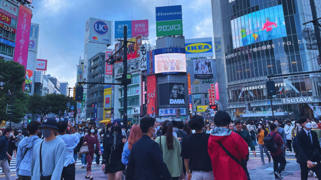 Flip Japan photo of Shibuya Crossing, one of the anime places in real life