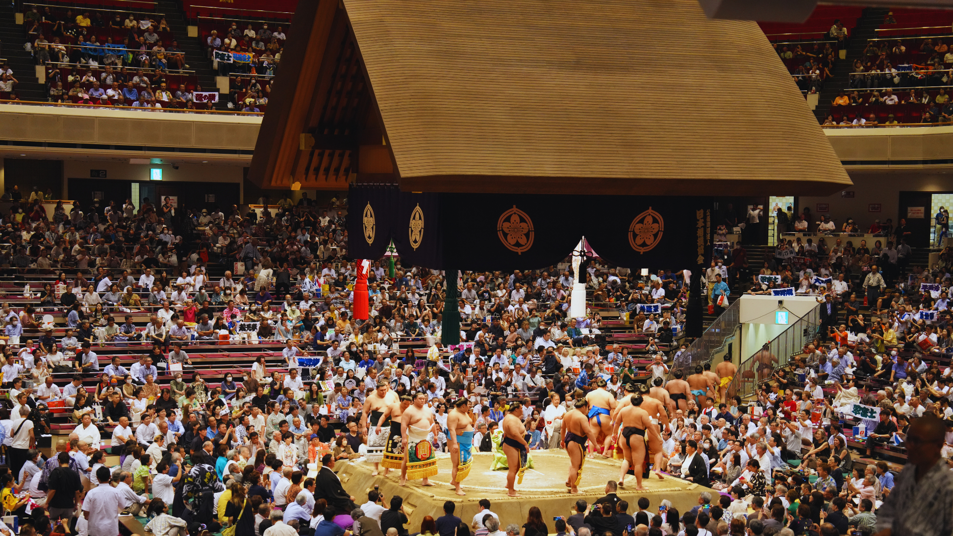 Flip Japan photo of a sumo tournament, part of pop culture in Japan