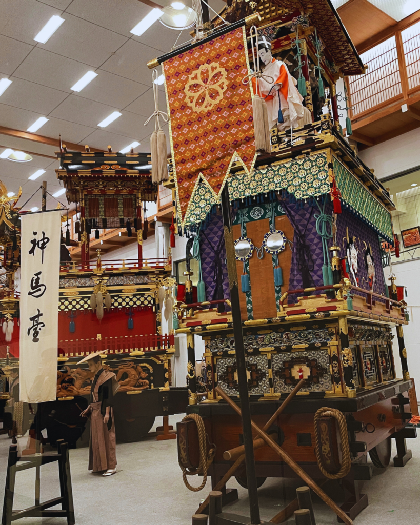 Flip Japan photo of a yatai exhibition float on display at the Takayama Festival Floats Exhibition Hall