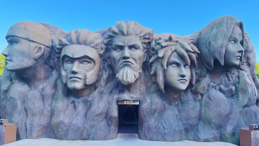 Flip Japan photo of the Naruto stone head sculpture at Nijigen No Mori (Awaji Island Anime Park)