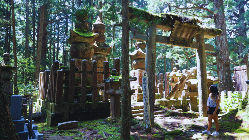 Flip Japan photo of Venese in a forest in Koyasan for Yamabushi