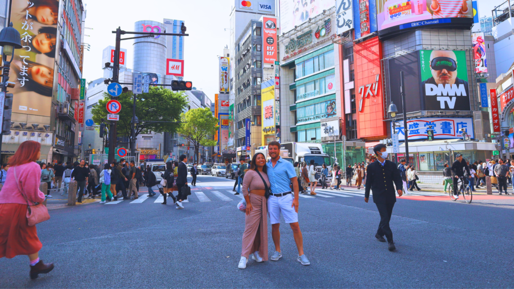 Flip Japan photo of a couple on a guided Japn trip in Shibuya
