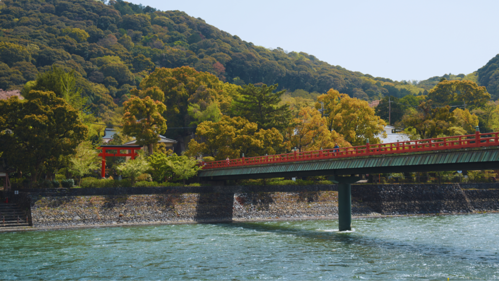 Flip Japan photo of a bridge over a river in Uji