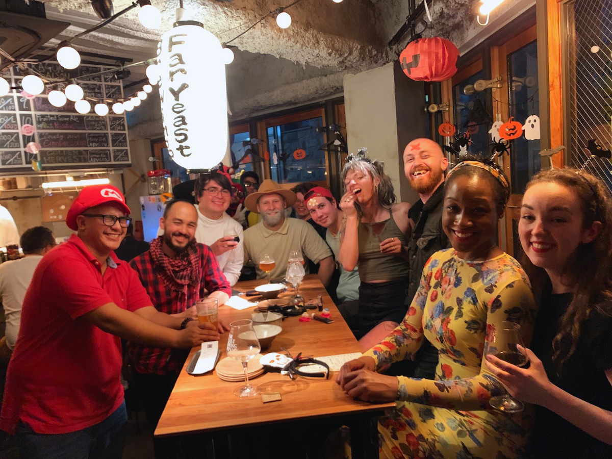 Does Japan Celebrate Halloween Street Decorations Autumn Flip Japan Guide 2 Flip Japan photo of costumed partygoers in Tokyo at a bar.